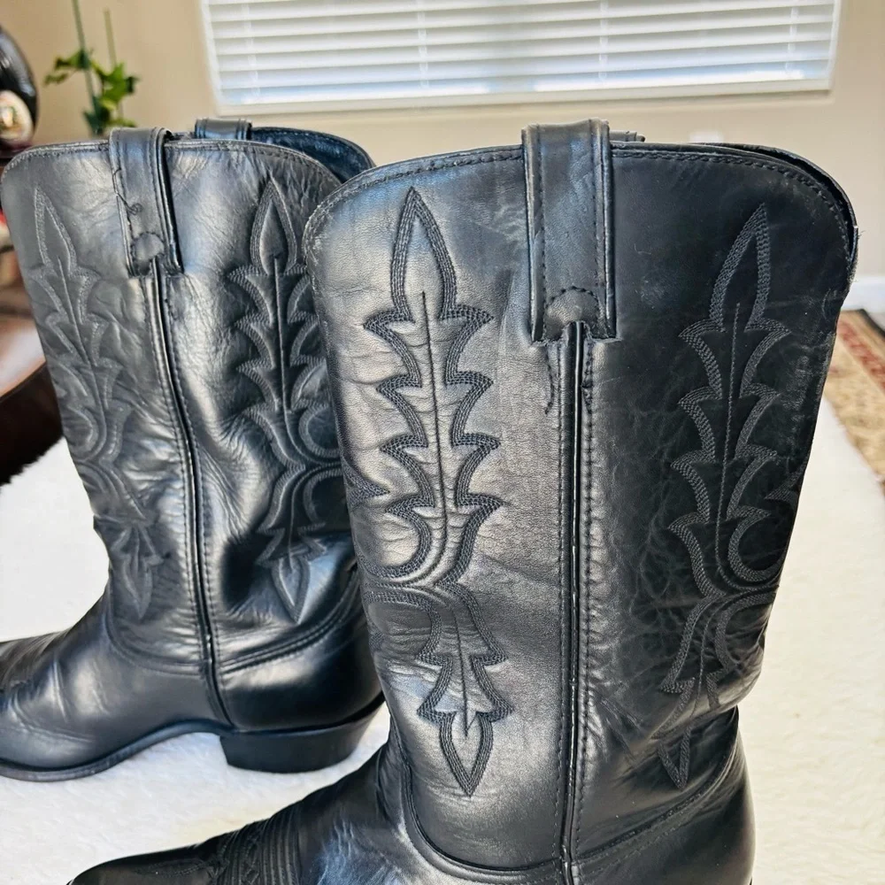 Code West Black Leather Women’s Western Cowboy Boots size 9.5